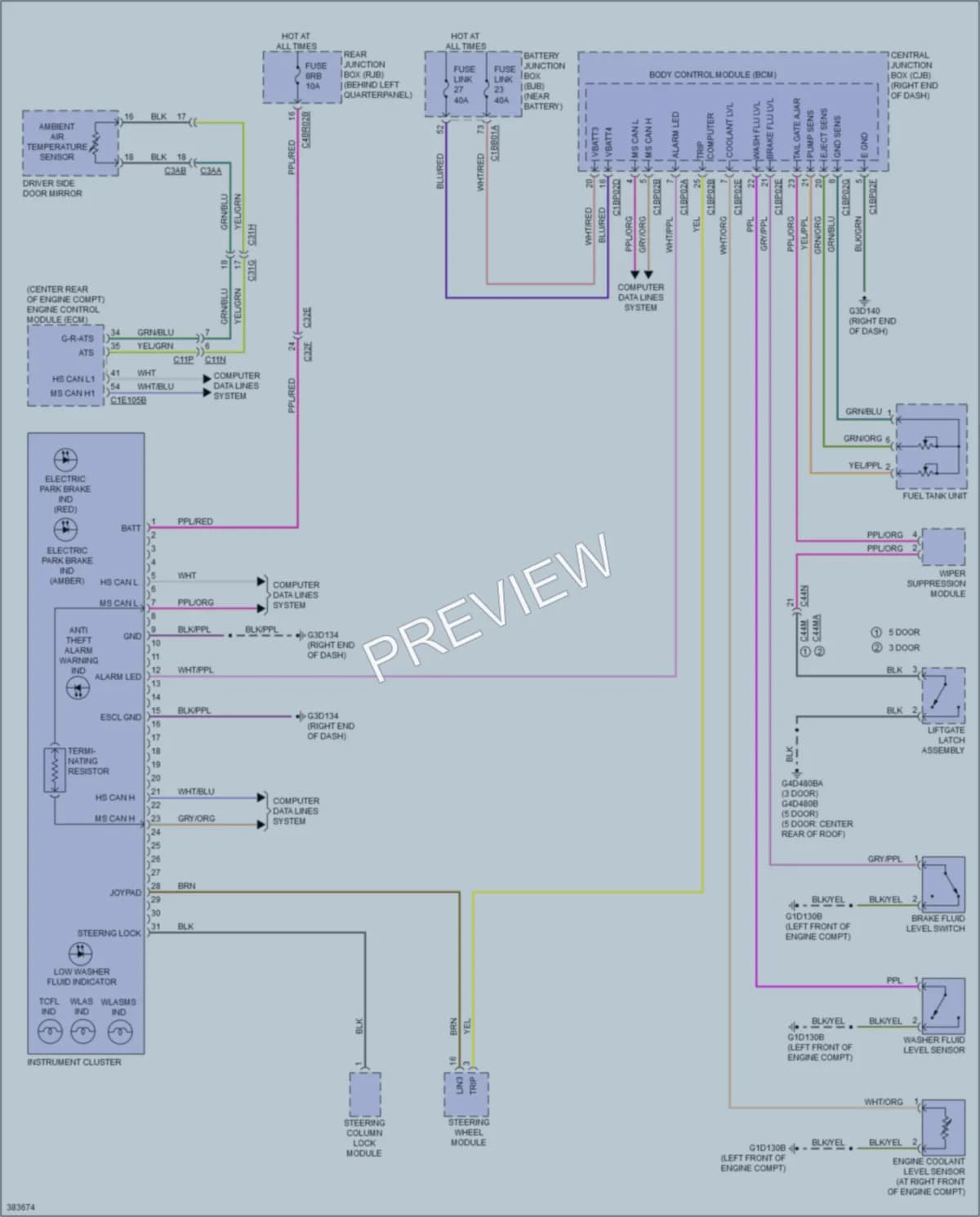 2012 LandRover RangeRoverEvoque Instrument Cluster wiring diagram preview