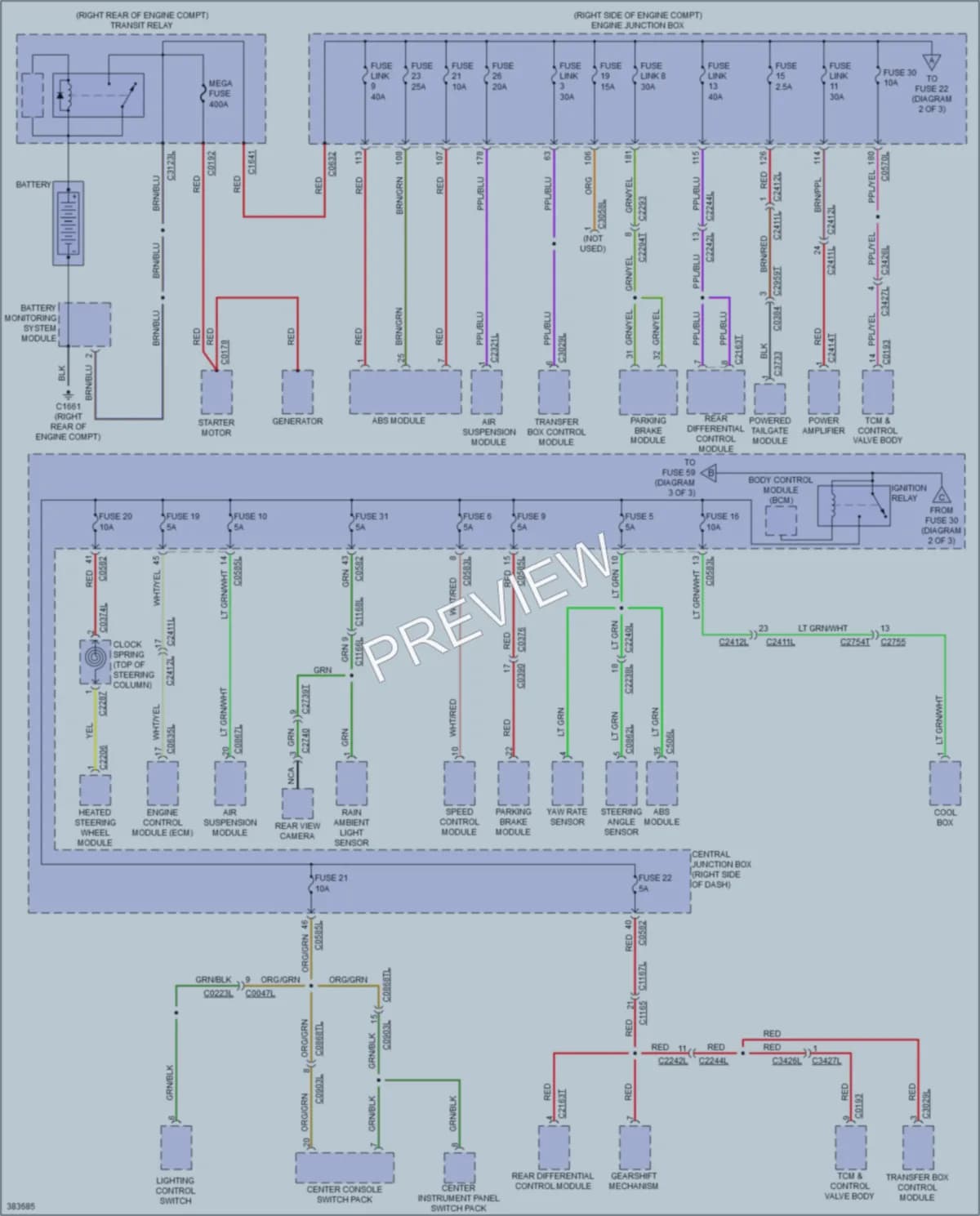 2012 LandRover RangeRoverSport Power Distribution wiring diagram preview