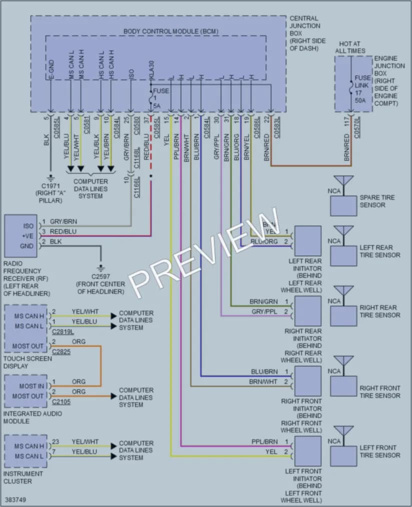 2012 LandRover RangeRoverSport Warning Systems wiring diagram preview