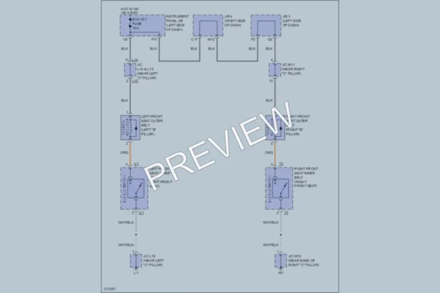 2012 Lexus ES350 Passive Restraints wiring diagram preview