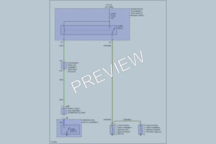 2012 Lexus GX460 Horn wiring diagram preview