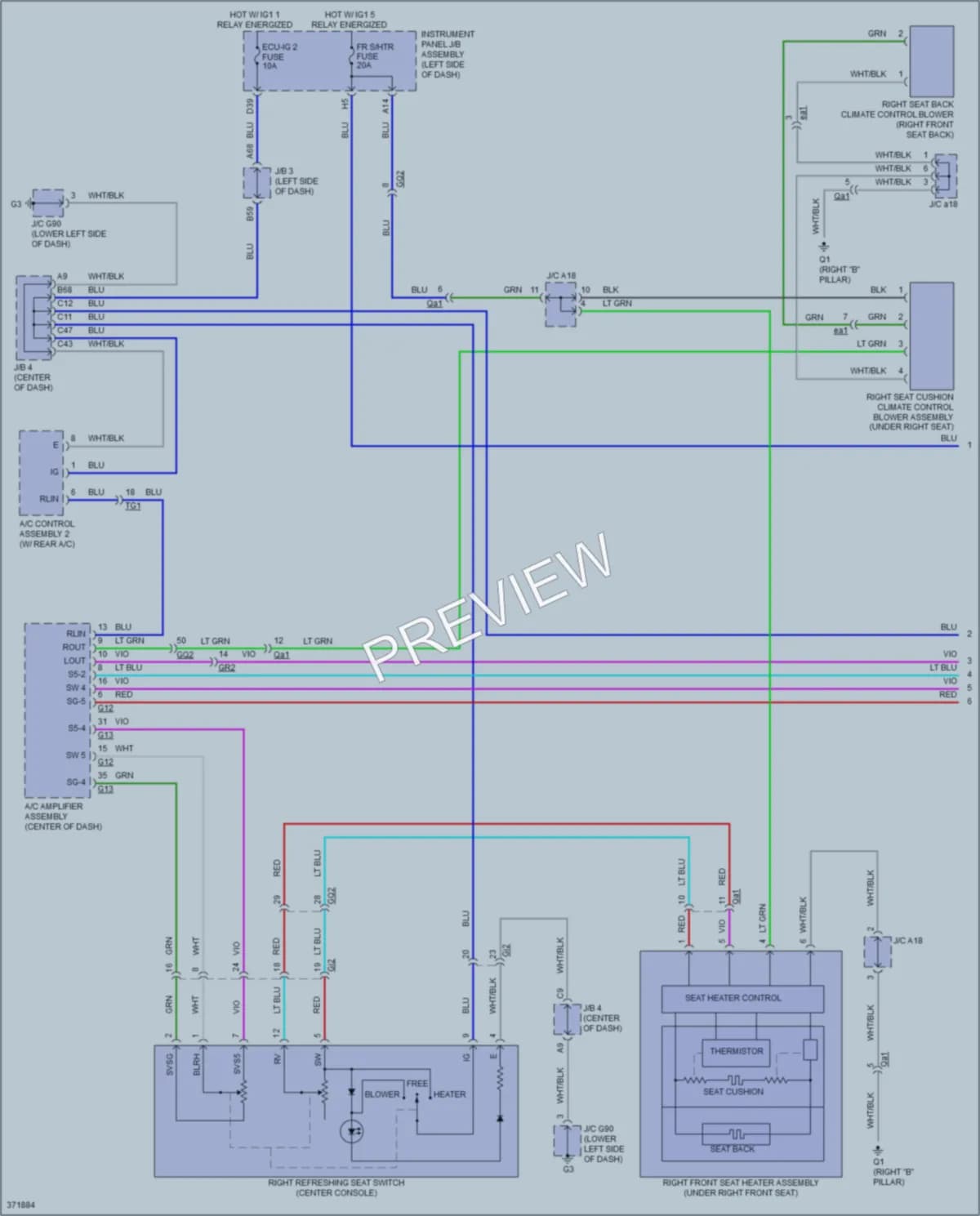 2012 Lexus GX460 Power Seats wiring diagram preview
