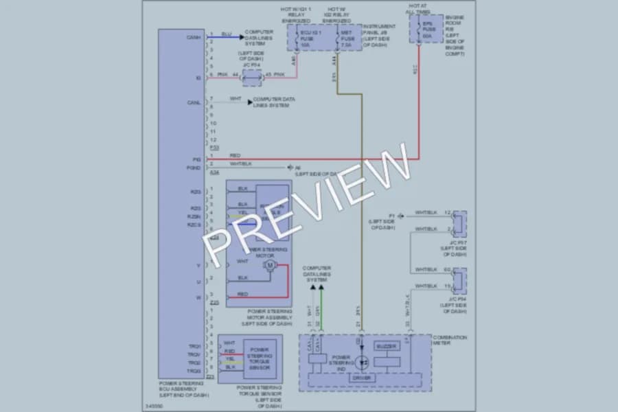 2012 Lexus HS250h Electronic Power Steering wiring diagram preview