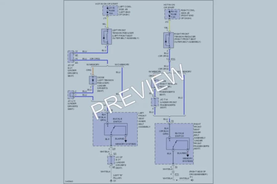 2012 Lexus IS250C Passive Restraints wiring diagram preview