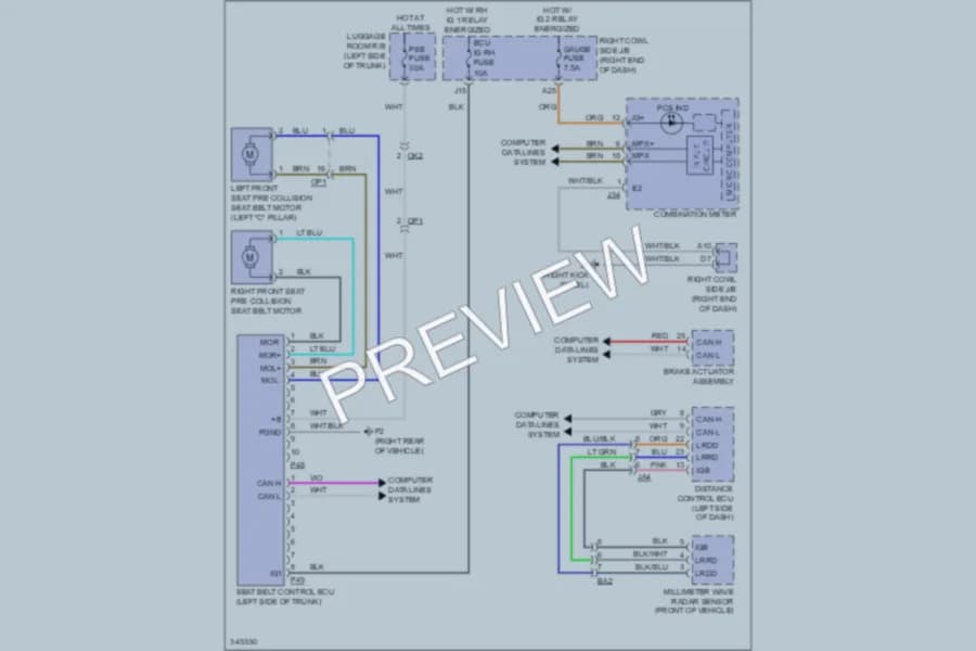 2012 Lexus IS250C Supplemental Restraints wiring diagram preview