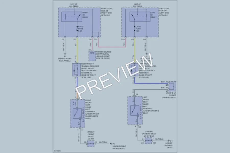 2012 Lexus ISF Passive Restraints wiring diagram preview