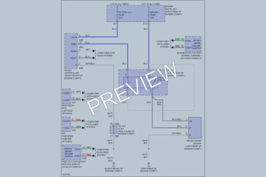 2012 Lexus LS460 Defoggers wiring diagram preview