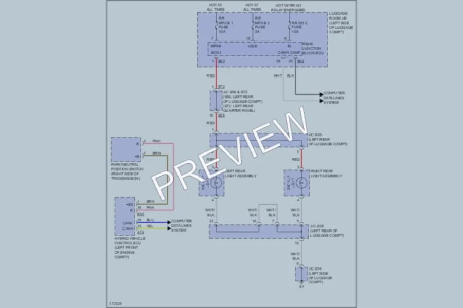 2012 Lexus LS600h Exterior Lights wiring diagram preview
