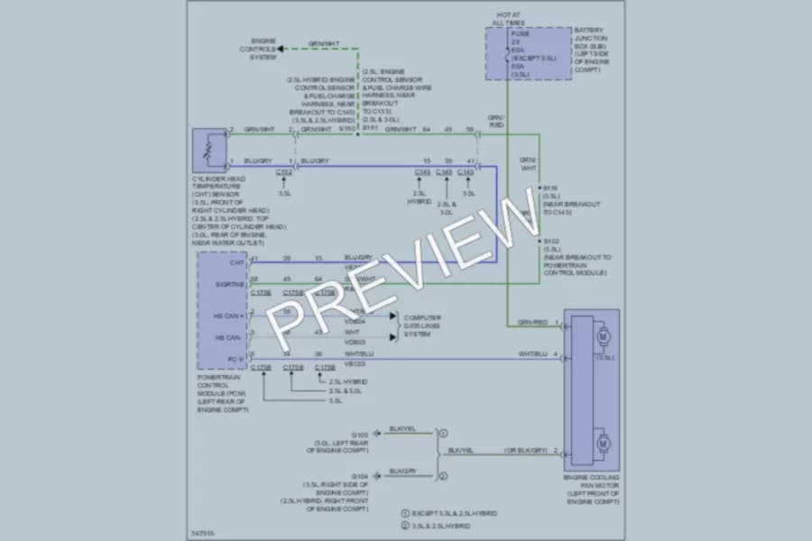 2012 Lincoln MKZ Cooling Fan wiring diagram preview