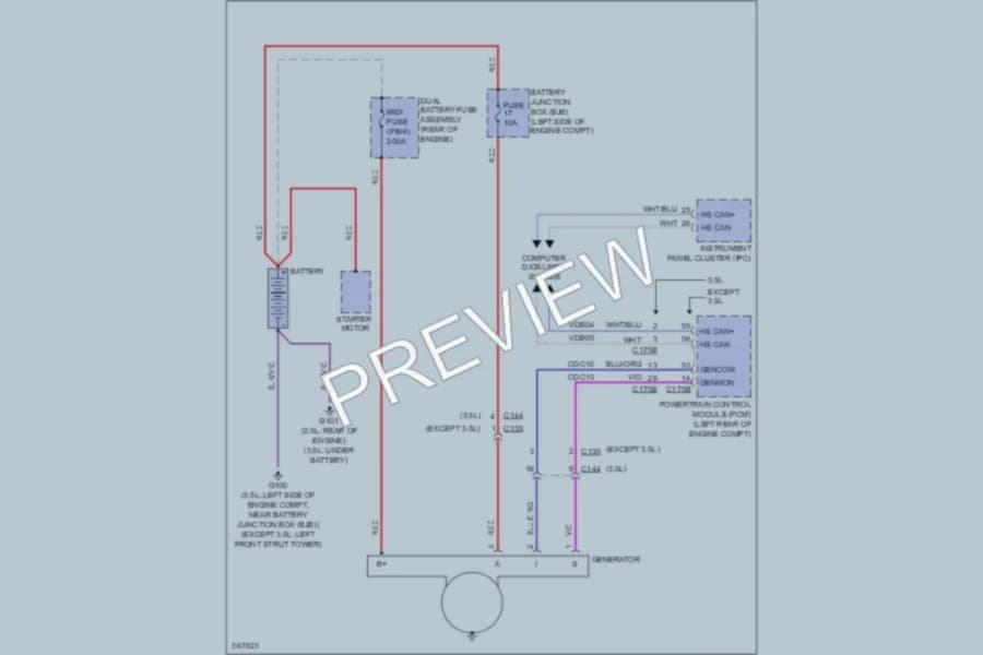 2012 Lincoln MKZ Starting Charging wiring diagram preview