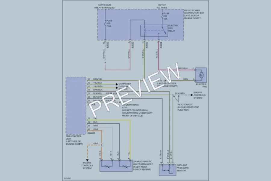 2012 MINI CooperRoadster Cooling Fan wiring diagram preview