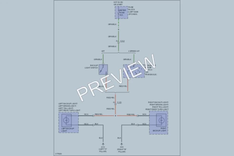 2012 Mazda 2 Exterior Lights wiring diagram preview