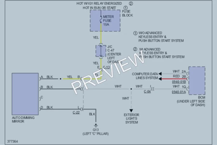 2012 Mazda 3 Power Mirrors wiring diagram preview