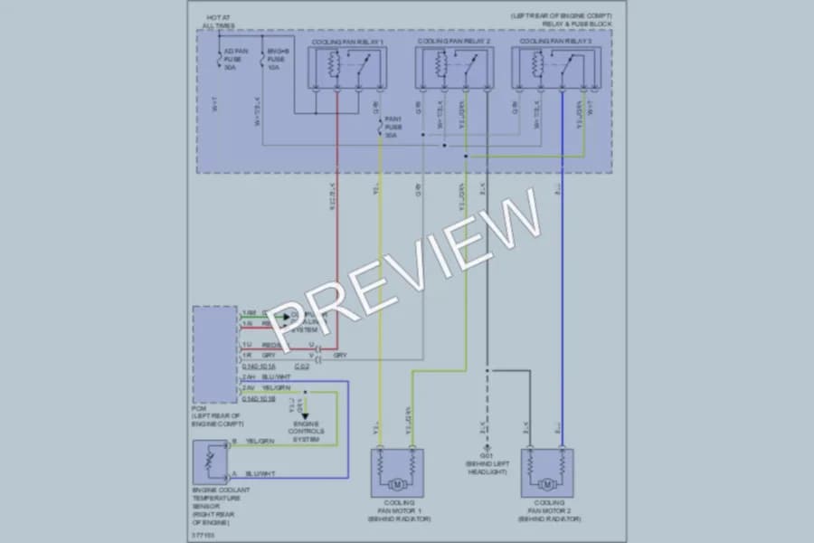 2012 Mazda 5 Cooling Fan wiring diagram preview