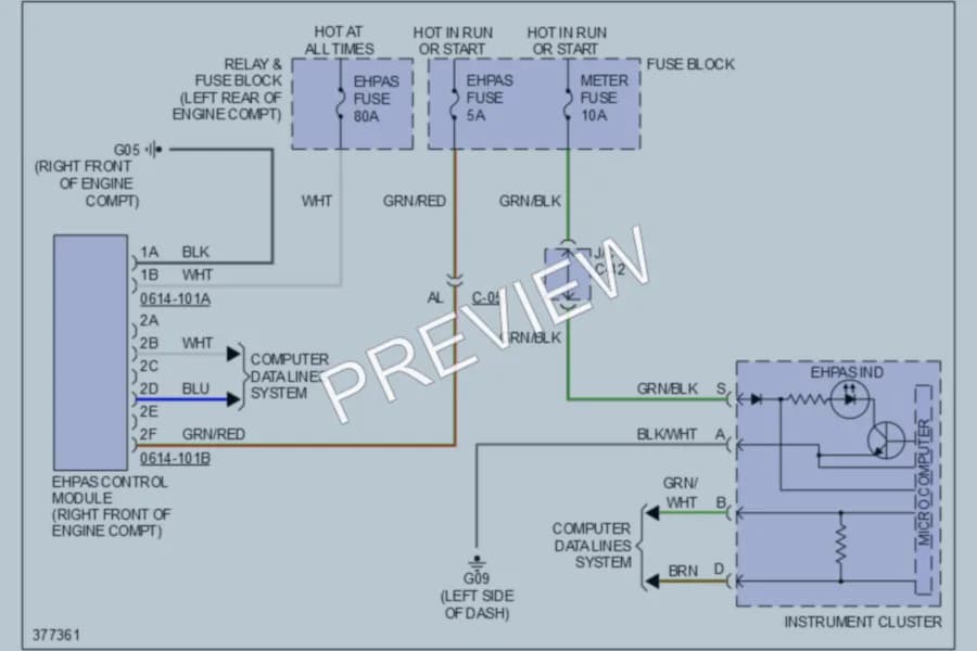 2012 Mazda 5 Electronic Power Steering wiring diagram preview