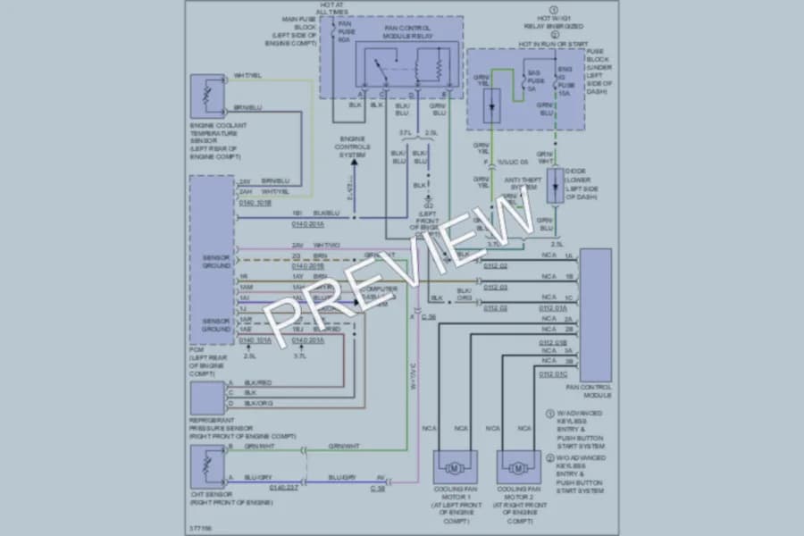 2012 Mazda 6 Cooling Fan wiring diagram preview