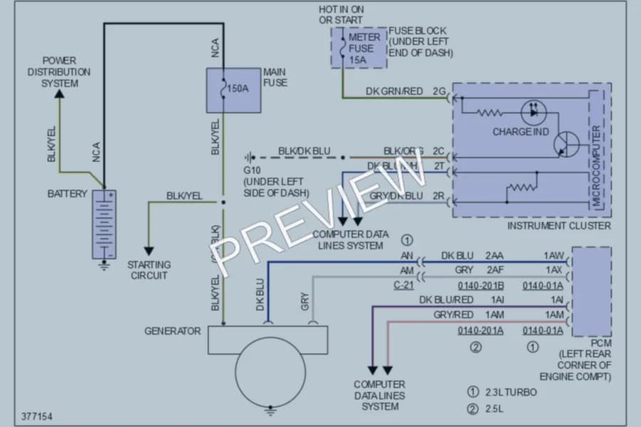 2012 Mazda CX7 Starting Charging wiring diagram preview