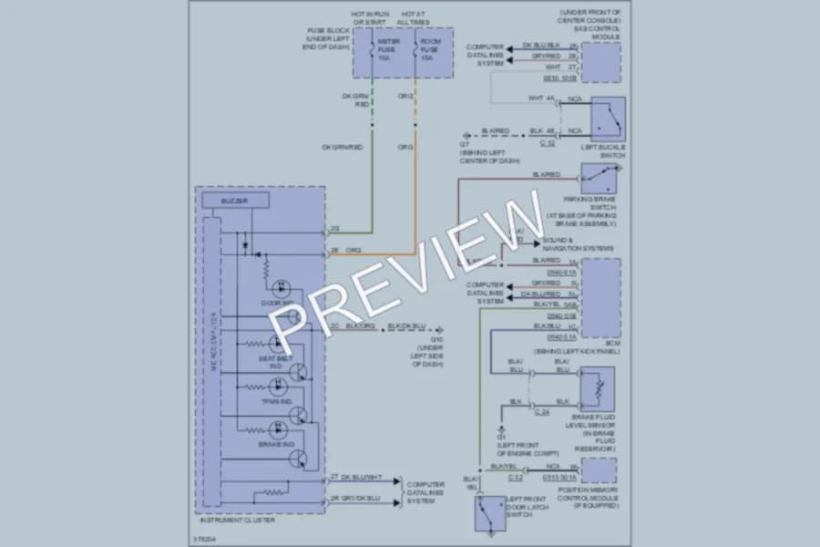 2012 Mazda CX7 Warning Systems wiring diagram preview