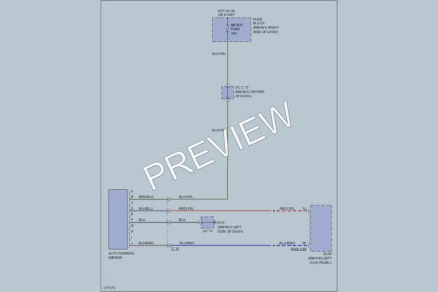 2012 Mazda CX9 Power Mirrors wiring diagram preview