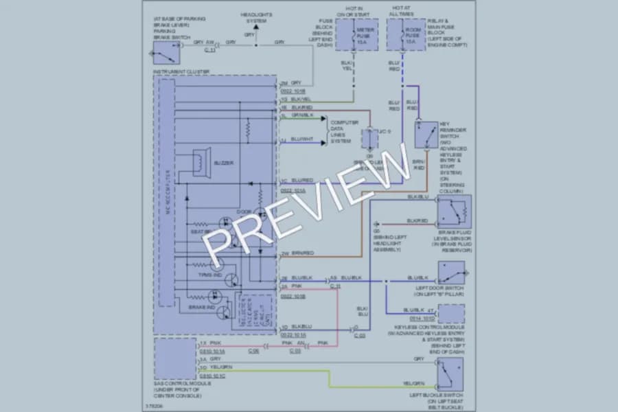 2012 Mazda MX5Miata Warning Systems wiring diagram preview