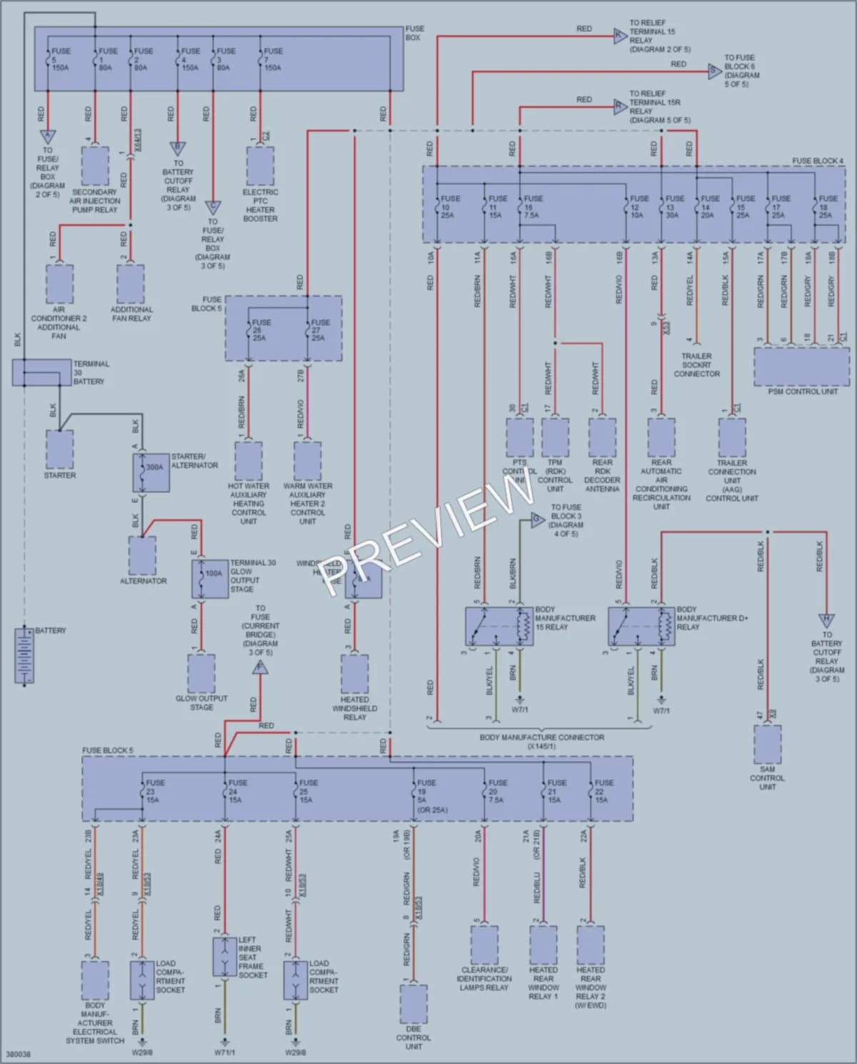 2012 MercedesBenz 2500Sprinter Power Distribution wiring diagram preview