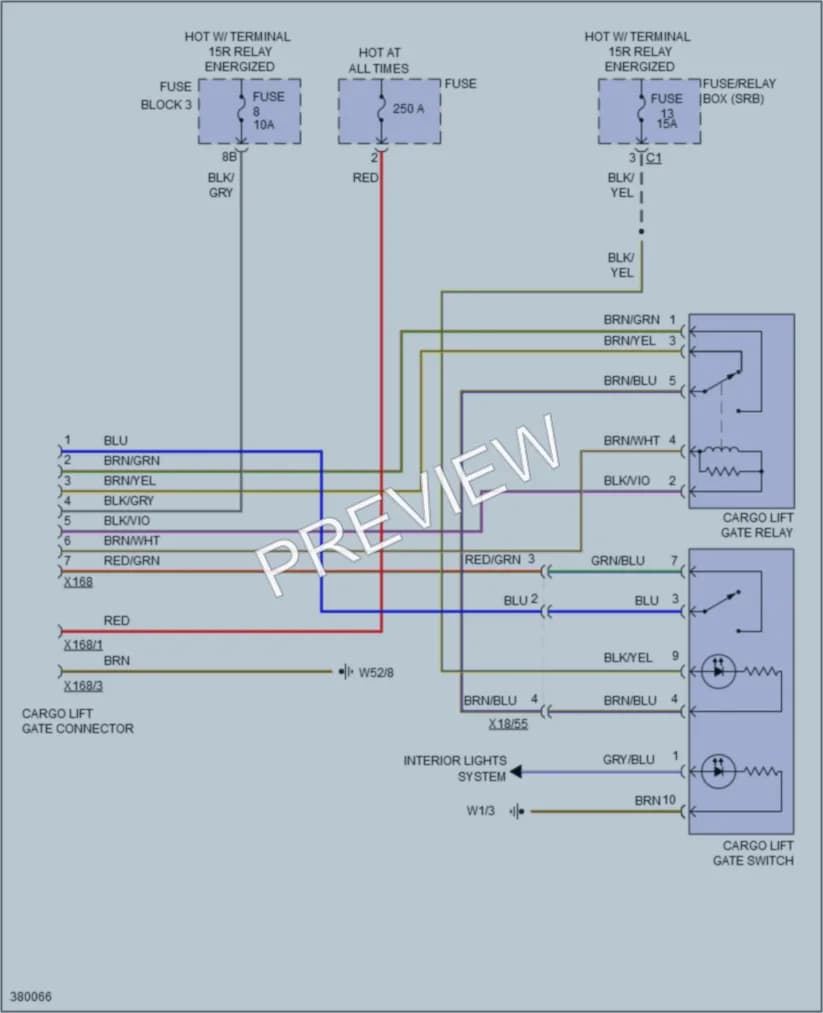 2012 MercedesBenz 2500Sprinter Trunk Tailgate Fuel Door wiring diagram preview