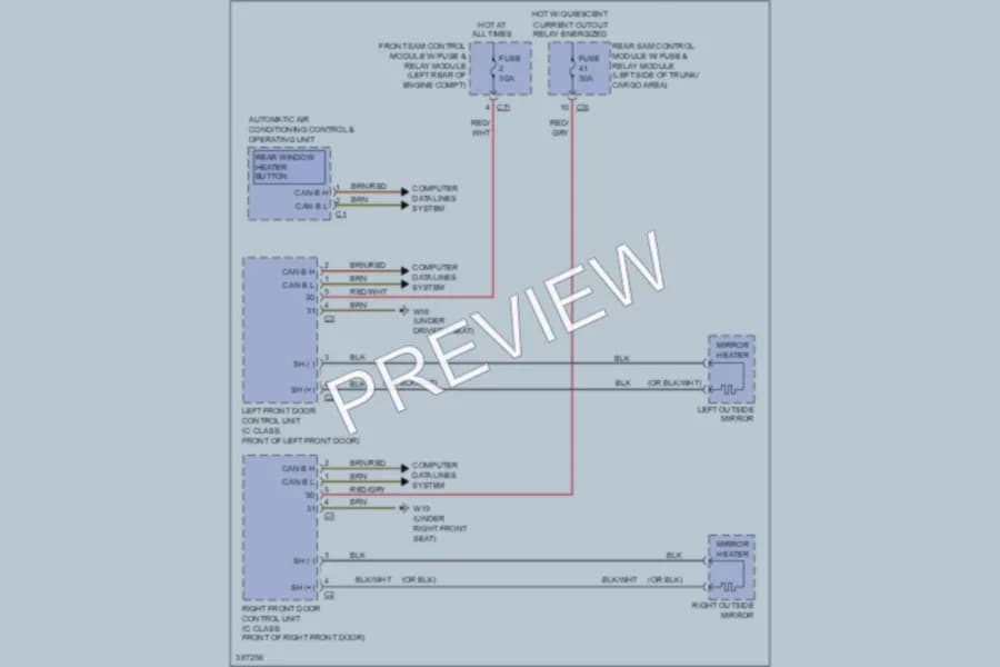 2012 MercedesBenz C350 Defoggers wiring diagram preview