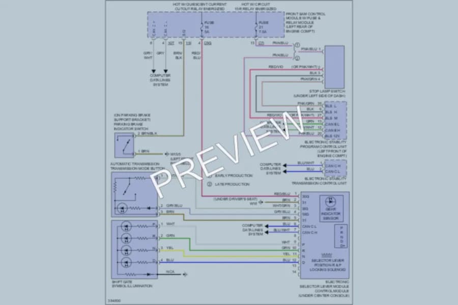 2012 MercedesBenz C350 Shift Interlock wiring diagram preview