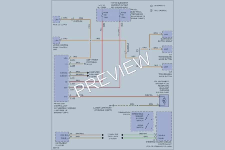 2012 MercedesBenz CLS550 Wiper Washer wiring diagram preview