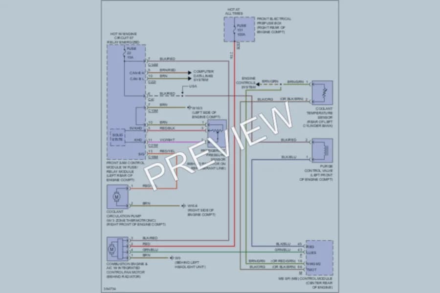 2012 MercedesBenz E350 Cooling Fan wiring diagram preview