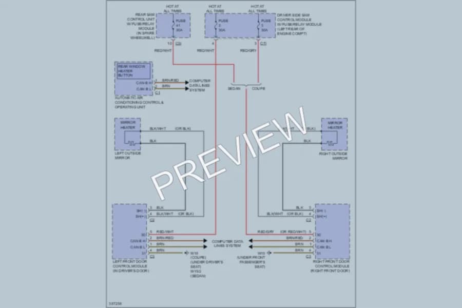 2012 MercedesBenz E350 Defoggers wiring diagram preview