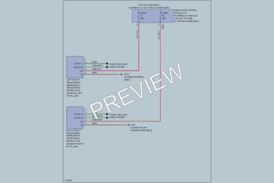 2012 MercedesBenz E350BLUETEC Supplemental Restraints wiring diagram preview