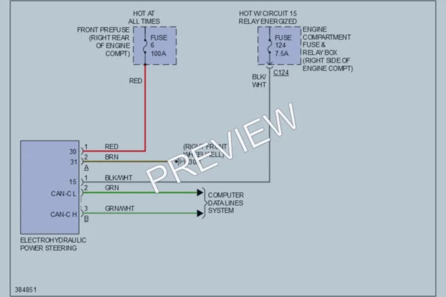 2012 MercedesBenz GL350BLUETEC Electronic Power Steering wiring diagram preview