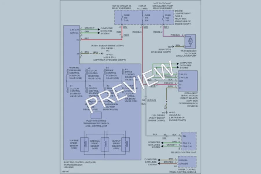 2012 MercedesBenz GL350BLUETEC Transmission wiring diagram preview
