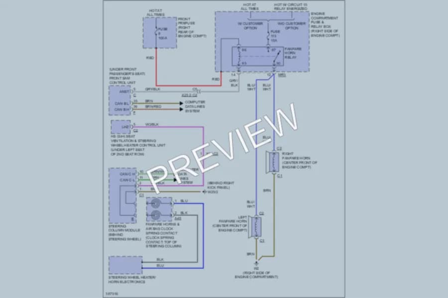 2012 MercedesBenz GL450 Horn wiring diagram preview