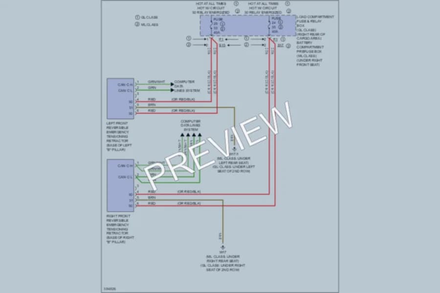 2012 MercedesBenz GL550 Supplemental Restraints wiring diagram preview
