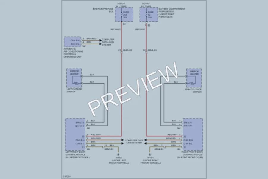 2012 MercedesBenz ML350BLUETEC Defoggers wiring diagram preview