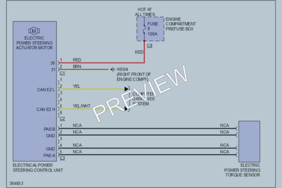 2012 MercedesBenz ML350BLUETEC Electronic Power Steering wiring diagram preview