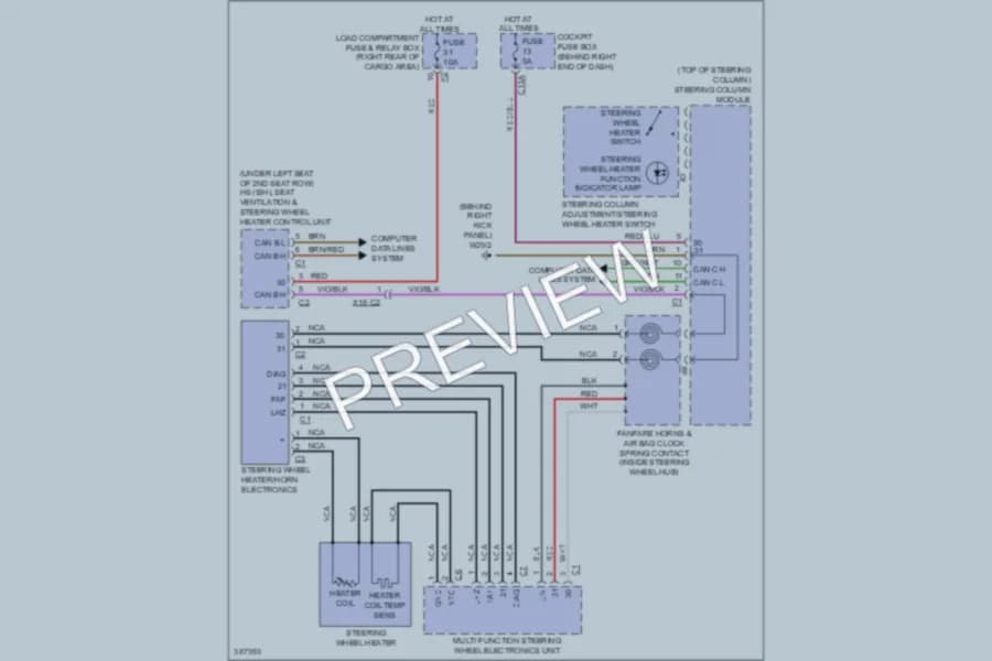 2012 MercedesBenz R350 Power Seats wiring diagram preview