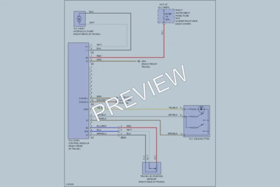 2012 MercedesBenz S350BLUETEC Trunk Tailgate Fuel Door wiring diagram preview