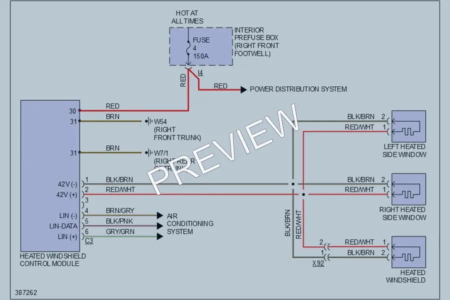 2012 MercedesBenz S400HYBRID Defoggers wiring diagram preview