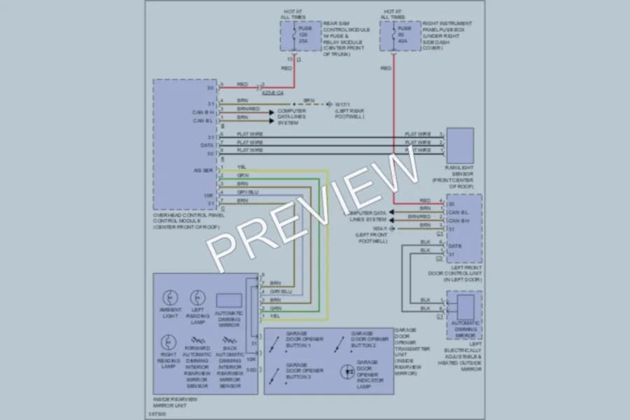 2012 MercedesBenz S400HYBRID Power Mirrors wiring diagram preview
