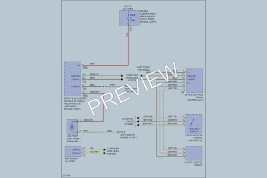 2012 MercedesBenz S400HYBRID Wiper Washer wiring diagram preview