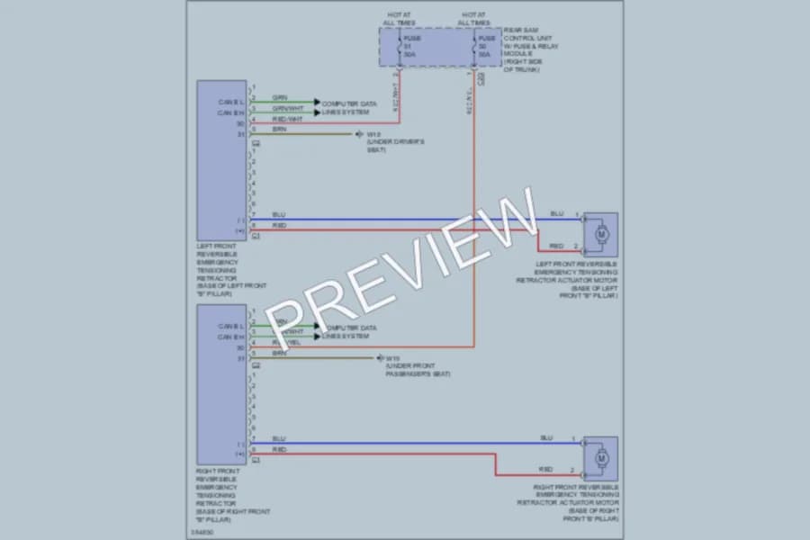 2012 MercedesBenz S550 Supplemental Restraints wiring diagram preview