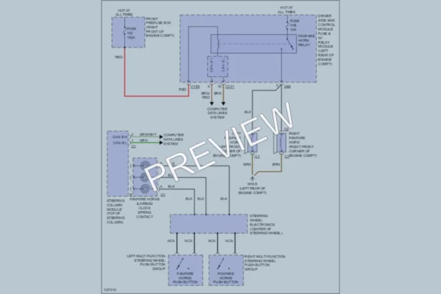 2012 MercedesBenz SLK250 Horn wiring diagram preview