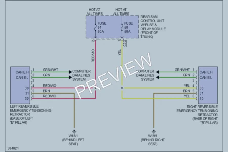 2012 MercedesBenz SLK350 Supplemental Restraints wiring diagram preview