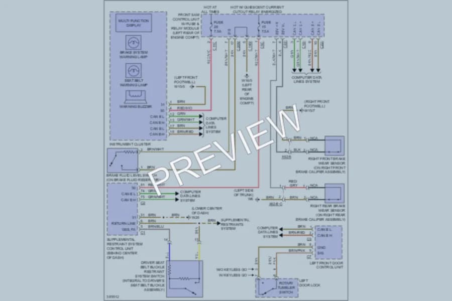 2012 MercedesBenz SLK350 Warning Systems wiring diagram preview