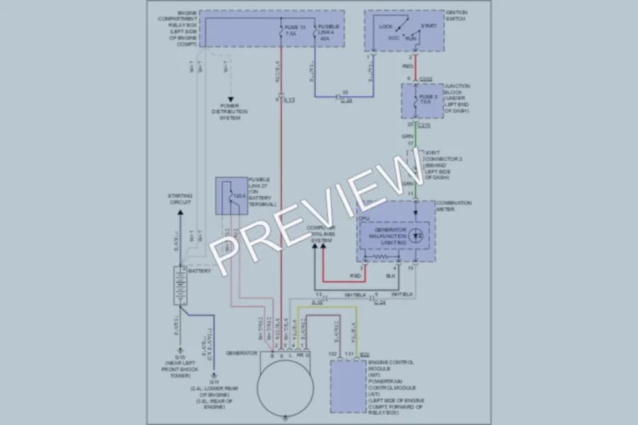 2012 Mitsubishi Eclipse Starting Charging wiring diagram preview