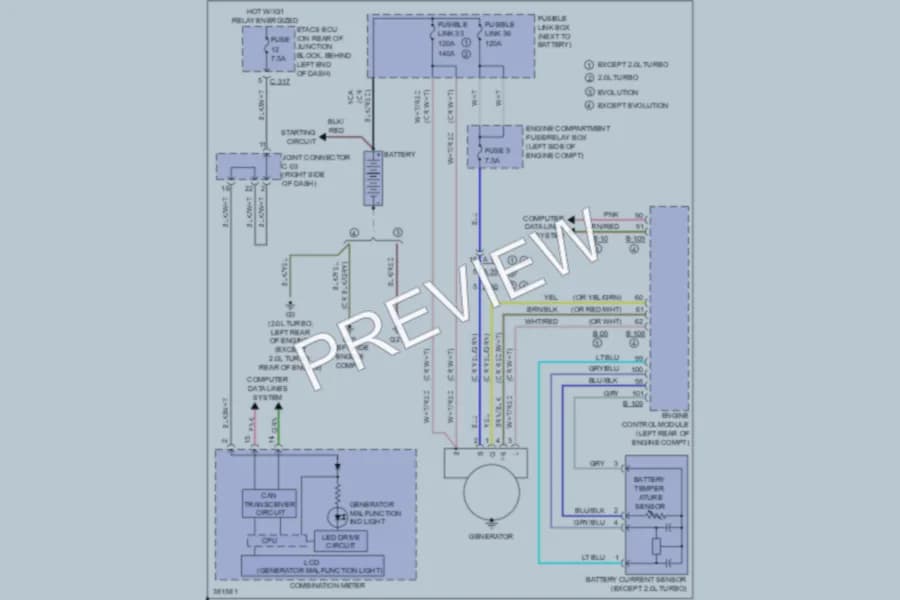 2012 Mitsubishi Lancer Starting Charging wiring diagram preview