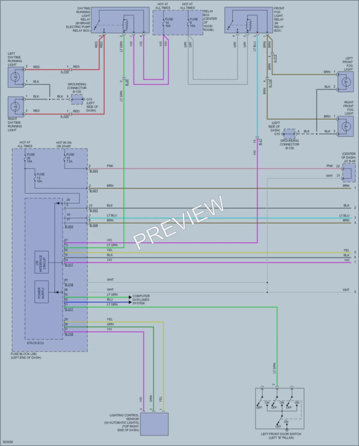 2012 Mitsubishi iMiEV Headlights wiring diagram preview